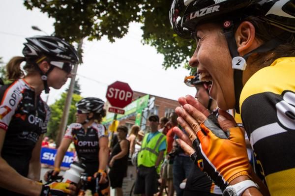 Carmen Small (Optum) excited after taking the overall win.