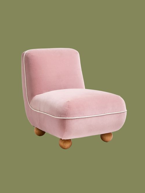 Ana Dusky Pink Velvet Accent Chair