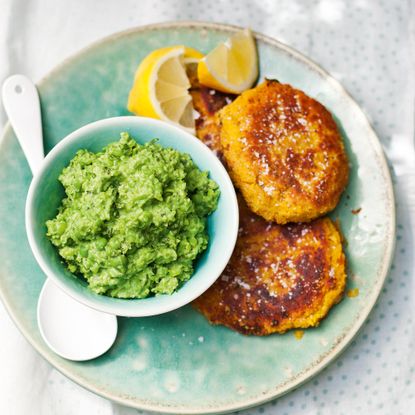 Dahl Fritters With Minty Peas-woman and home