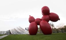 Outdoor sculpture, 'Balloon Dog' at Frieze New York's Sculpture Park