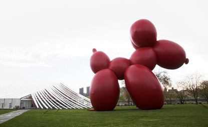 Outdoor sculpture, 'Balloon Dog' at Frieze New York's Sculpture Park