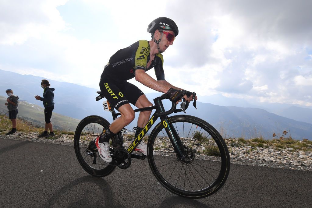 MERIBEL FRANCE SEPTEMBER 16 Adam Yates of The United Kingdom and Team Mitchelton Scott Col de la Loze 2304m during the 107th Tour de France 2020 Stage 17 a 170km stage from Grenoble to Mribel Col de la Loze 2304m TDF2020 LeTour on September 16 2020 in Mribel France Photo by Tim de WaeleGetty Images