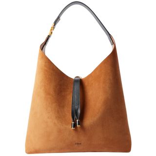 Chloé Marcie leather-trimmed suede shoulder bag