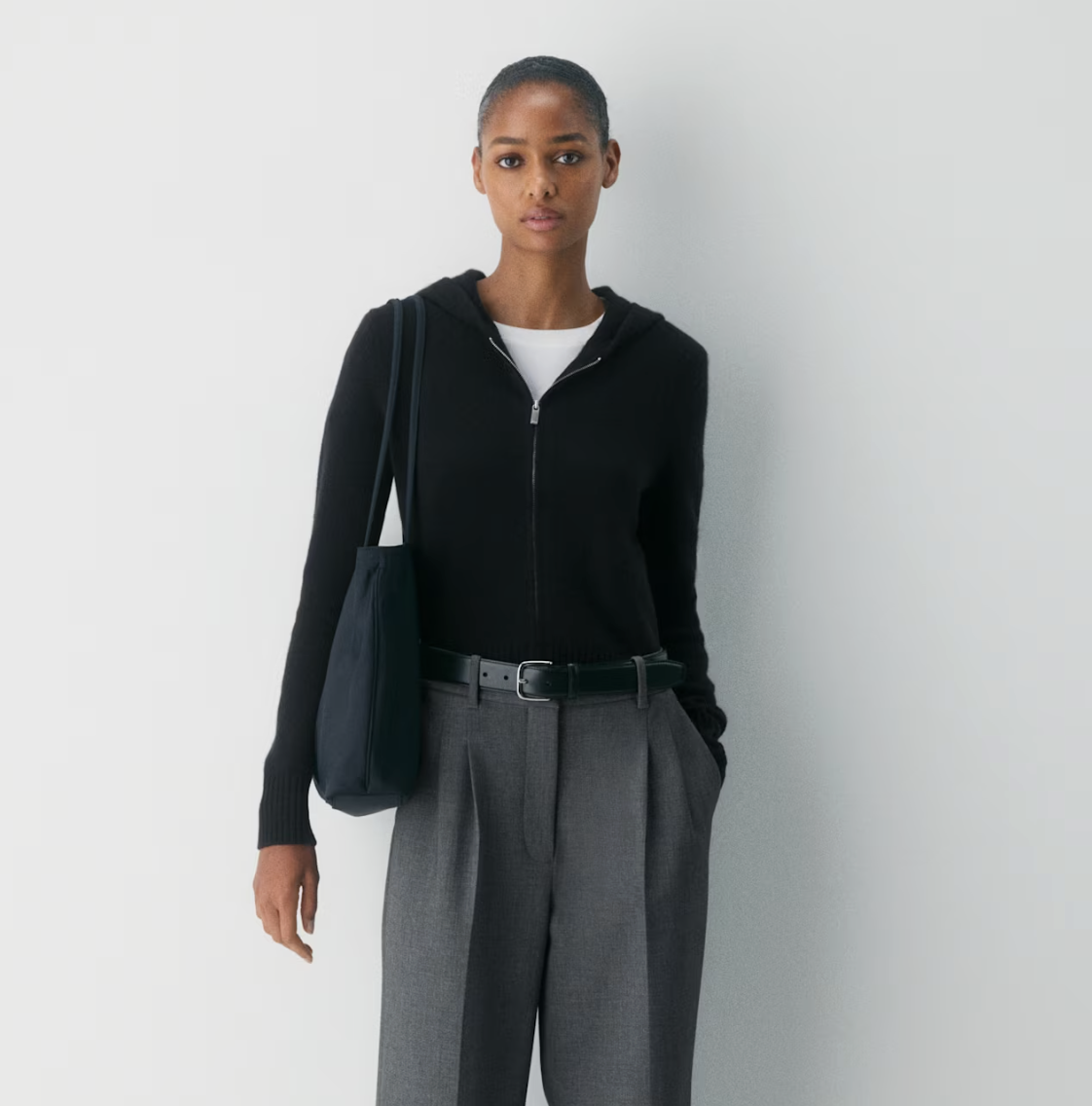 Aritzia, Essential Cashmere Hooded Zip-Up (Was $198) 