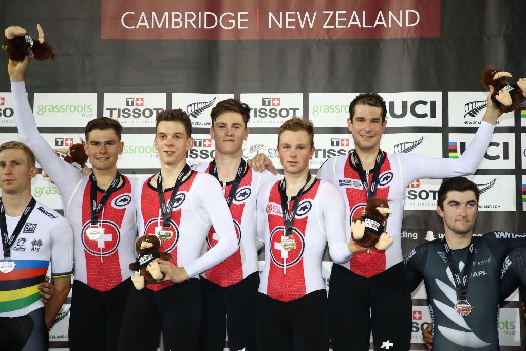 Switzerland triumphed in the men's team pursuit