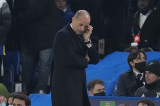 Max Allegri shows his frustration during Juventus' defeat