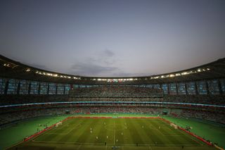 A general view of play during the UEFA Euro 2020 Championship Group A match between Switzerland and Turkey at Baku Olimpiya Stadionu on June 20, 2021 in Baku, Azerbaijan.