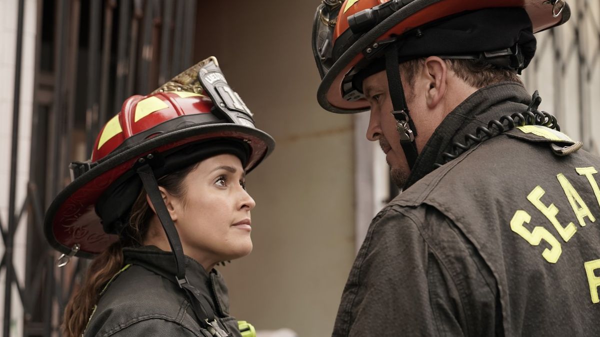 Jaina Lee Ortiz and Josh Randall on Station 19.