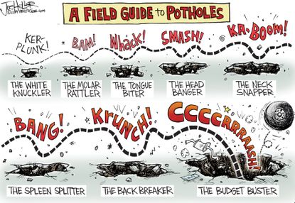 Editorial cartoon U.S. potholes
