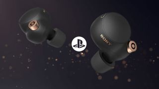 Sony earbuds on a dark background