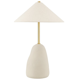 white table lamp with sculptural base