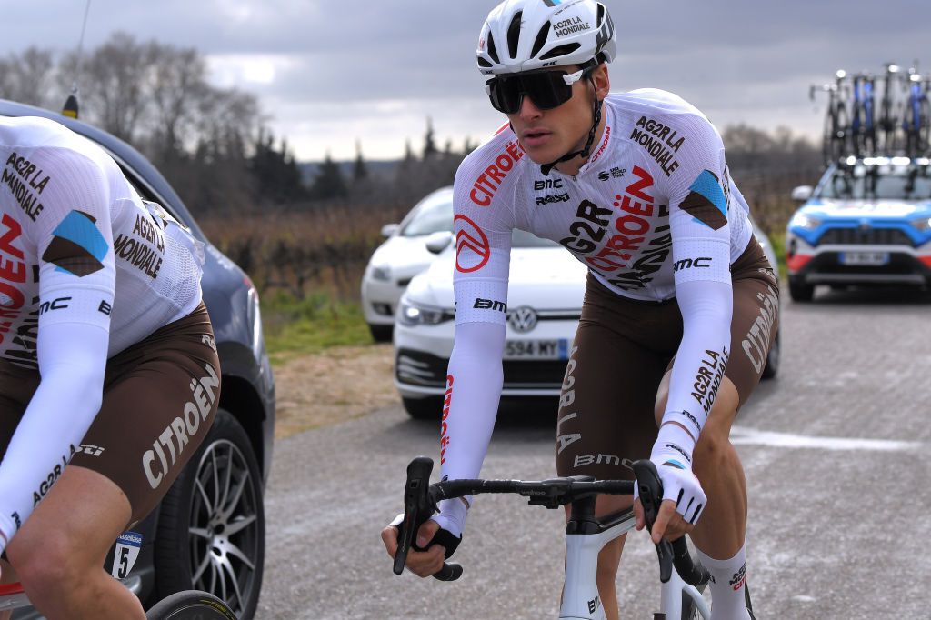 BELLEGARDE FRANCE FEBRUARY 03 Lawrence Naesen of Belgium and AG2R Citroen Team during the 51st toile de Bessges Tour du Gard 2021 Stage 1 a 14355km stage from Bellegarde to Bellegarde 57m EDB2020 on February 03 2021 in Bellegarde France Photo by Luc ClaessenGetty Images