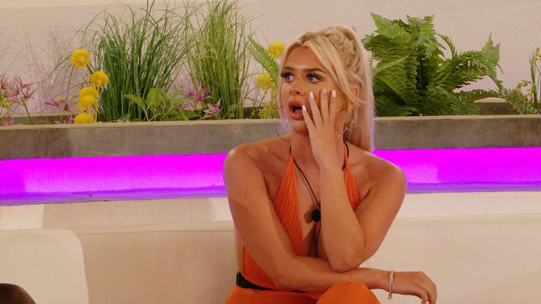Liberty during an episode of Love Island