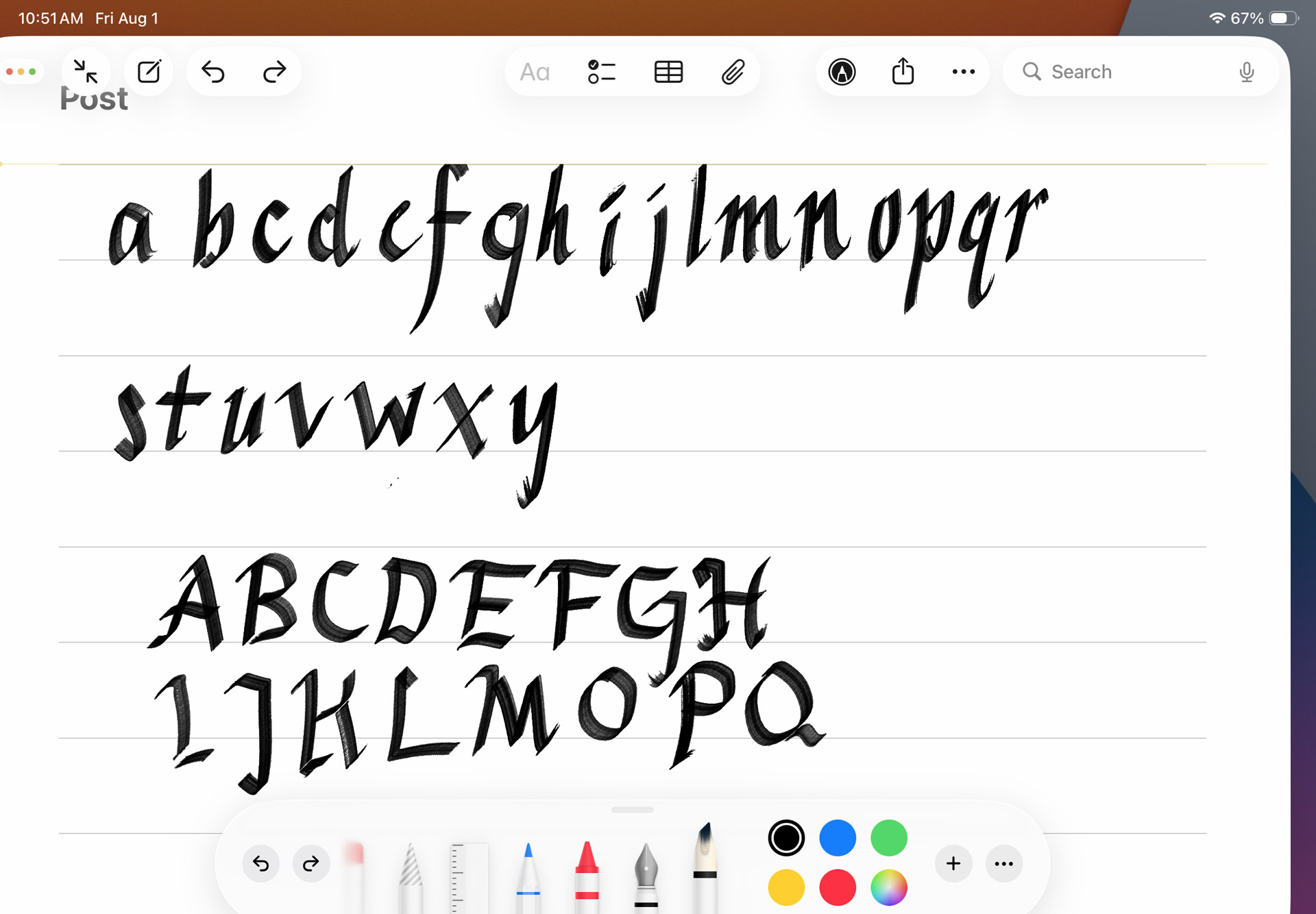 iPadOS 26 Calligraphy
