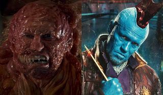 Michael Rooker as a monster in Slither and as Yondu in Guardians of the Galaxy