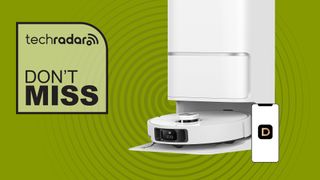 Dreame robovac with Don't Miss graphic overlaid