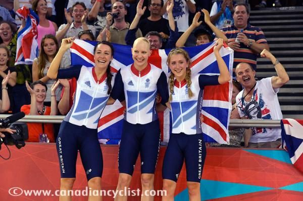 Proud winners of the women's team pursuit