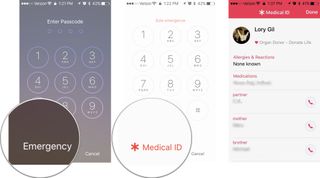 Tap Emergency, then tap Medical ID