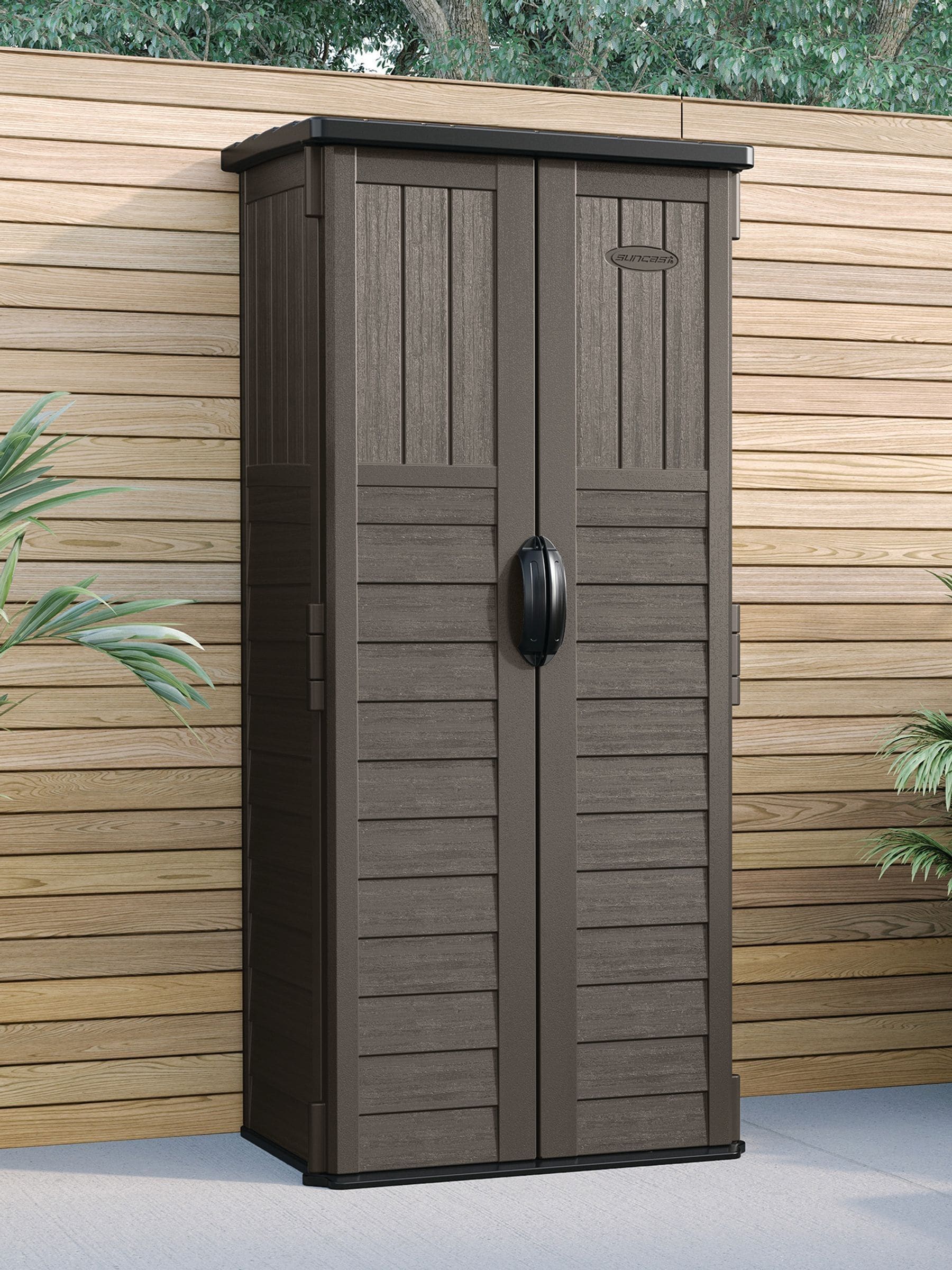 Suncast Stone Grey Mannington Garden Storage Cabinet - Size One