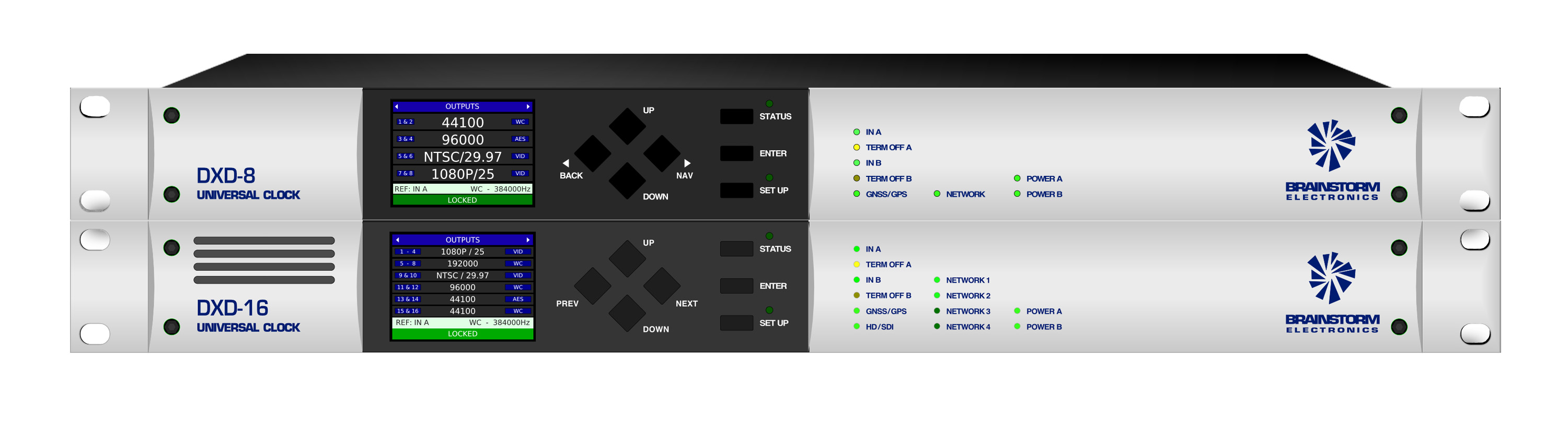 Brainstorm Electronics DXD-8 and DX-16 Universal Clocks