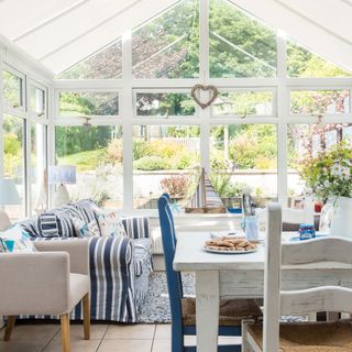 A conservatory with nautical interior