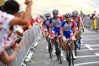 LOUDENVIELLE FRANCE SEPTEMBER 05 David Gaudu of France and Team Groupama FDJ Thibaut Pinot of France and Team Groupama FDJ Dropped from Peloton Disappointment Rudy Molard of France and Team Groupama FDJ during the 107th Tour de France 2020 Stage 8 a 141km stage from CazresSurGaronne to Loudenvielle TDF2020 LeTour on September 05 2020 in Loudenvielle France Photo by Tim de WaeleGetty Images