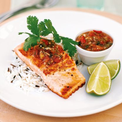 Roasted Salmon and Salsa Picante recipe-salmon recipes-recipe ideas-new recipes-woman and home