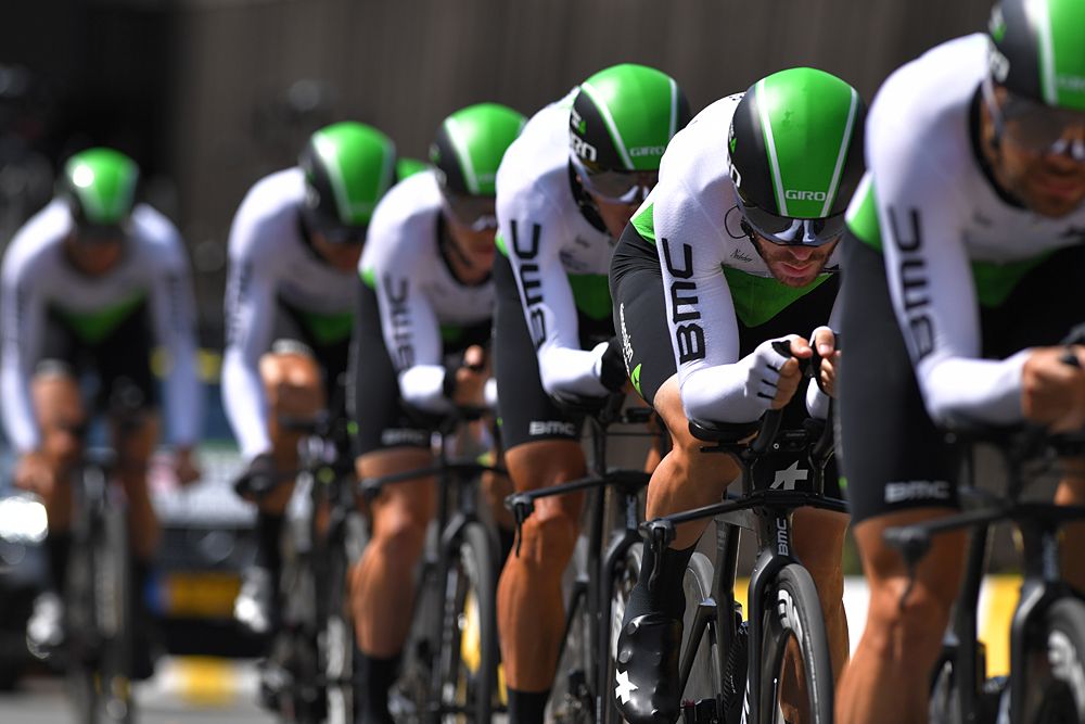 Dimension Data racing the team time trial at the Tour de France