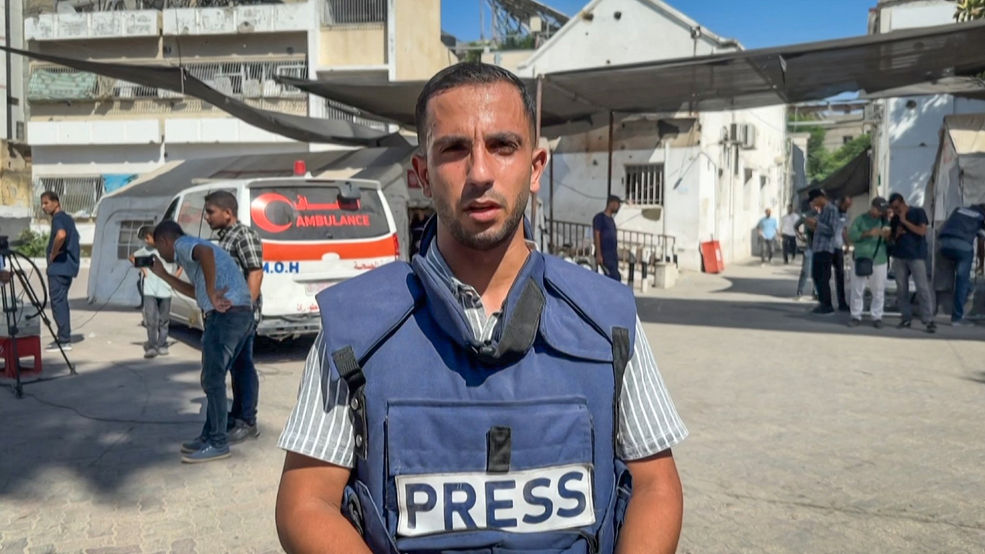 Al-Jazeera's Anas al-Sharif speaks in an AFP interview in Gaza City just over a week before his death