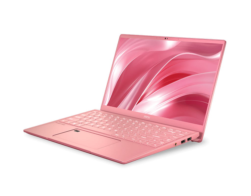 MSI Prestige 14 Rose Pink open