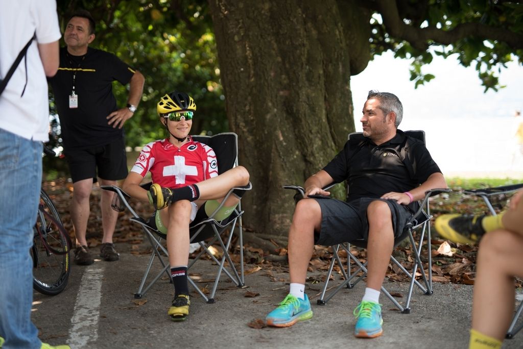 Doris Schweizer (Cylance) looking relaxed pre-stage