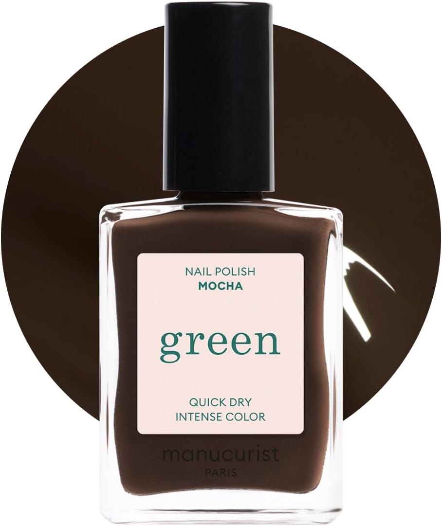 Manucurist - Green Mocha Nail Polish - Classic 9-Free - Vegan and Organic Nail Polish (80%) - Professional Manicure - 15 Ml