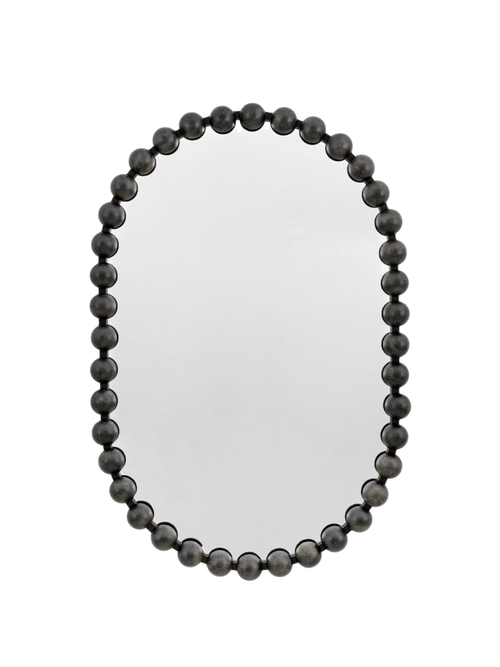 Bobble Edge Oval Mirror in Black