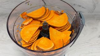 Sweet potato sliced in the Kenwood MultiPro Go Food Processor