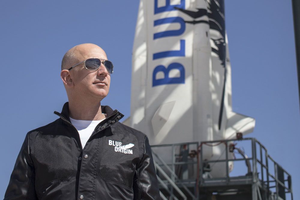 Jeff Bezos, the billionaire founder and CEO of Amazon.com, is also the founder of the private commercial spaceflight company Blue Origin.