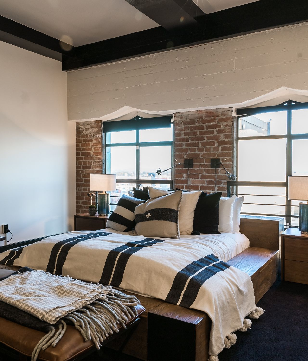 Bedroom with coastal inspired decor