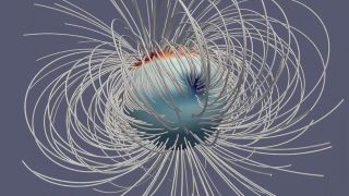 This image illustrates Jupiter&#039;s magnetic fields at a single moment in time.