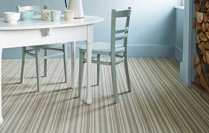 The LA Epsom Stripe Duck Egg carpet by Brintons