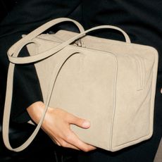 COS Marais Suede Bowling Bag in 'Cappuccino'