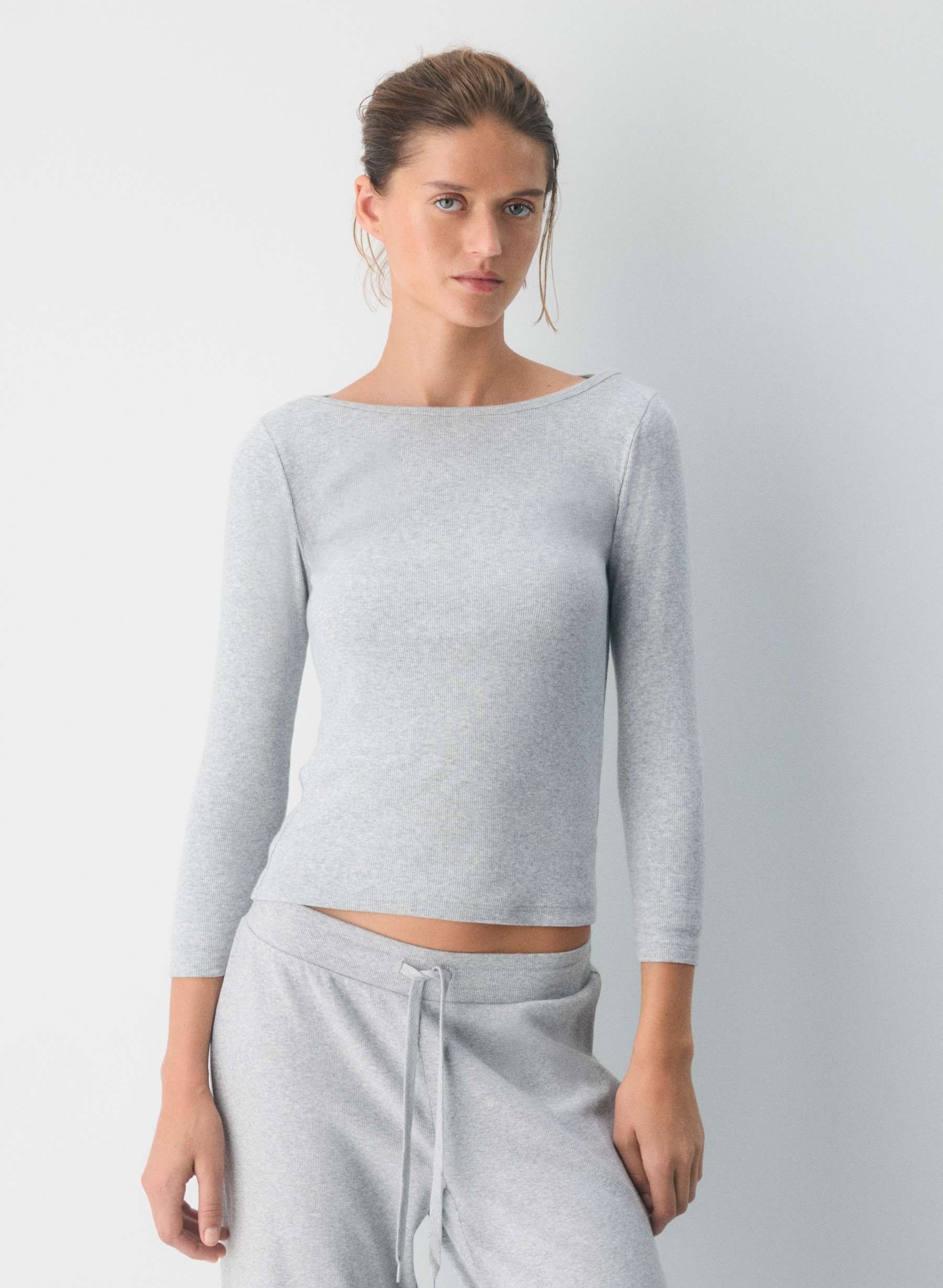 aritzia, HomeStretch™ Rib Boatneck 3/4 Sleeve Top
