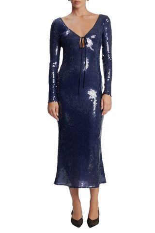 Verona Sequin Long Sleeve Maxi Dress