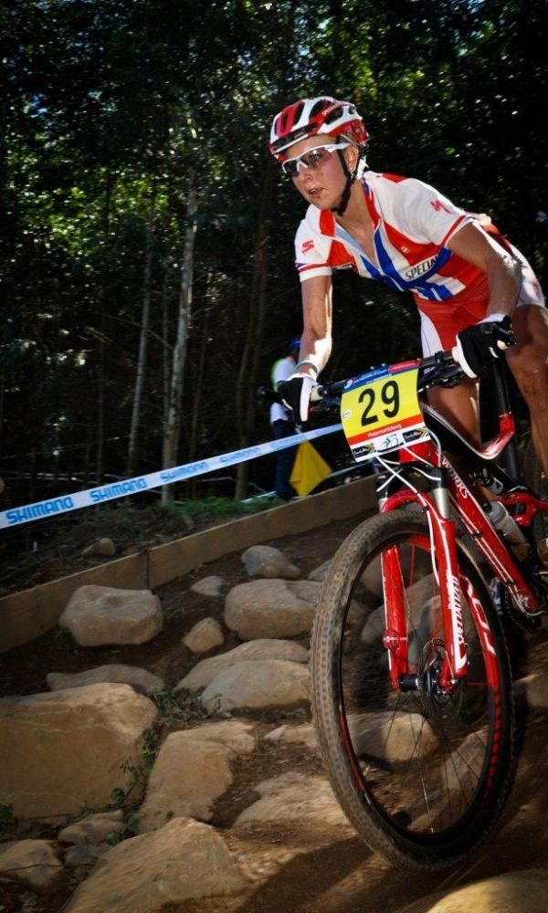 Lene Byberg (Specialized) rides to the final podium spot