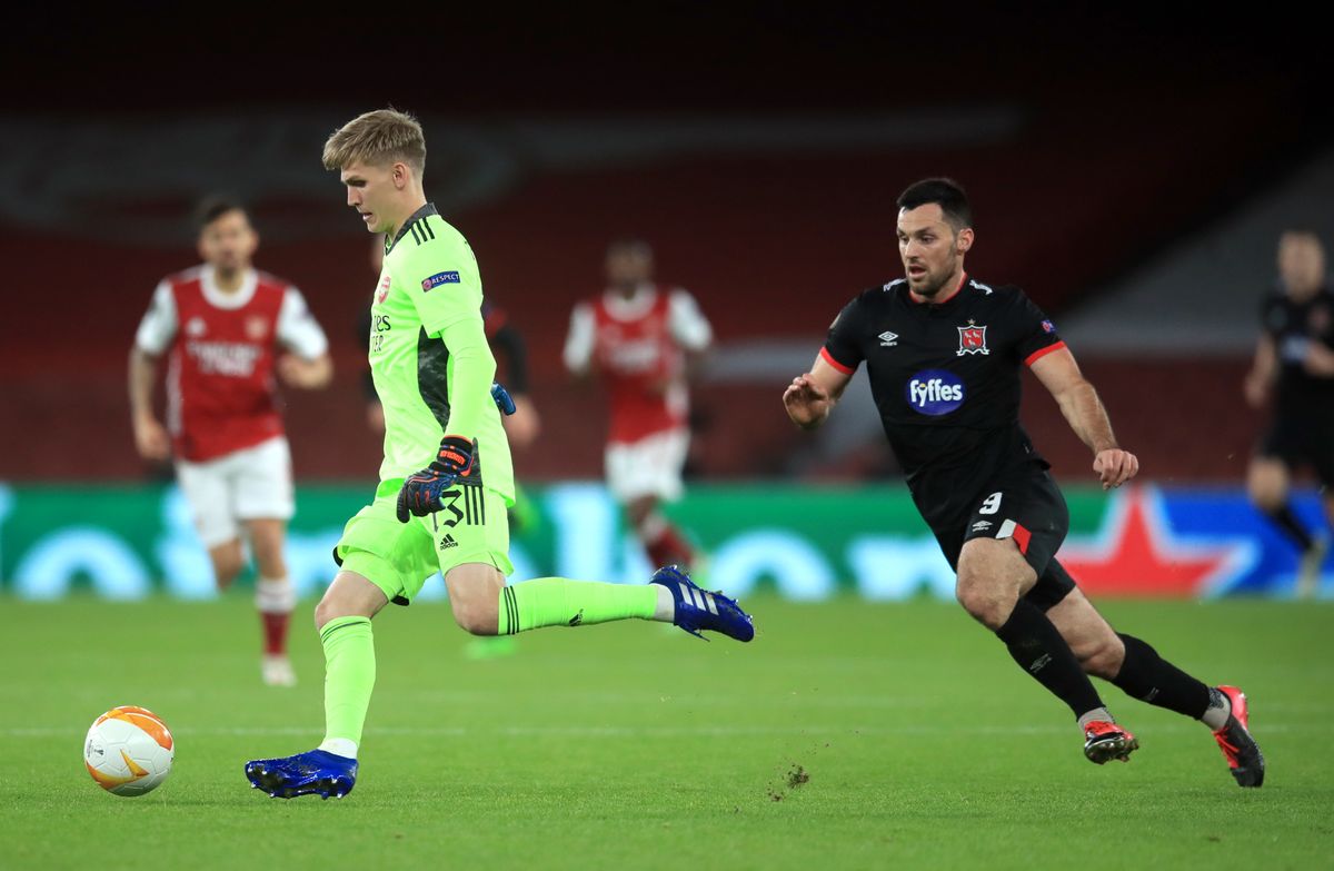 Arsenal goalkeeper Alex Runarsson (left) has kept two clean sheets in his first two appearances for the club.