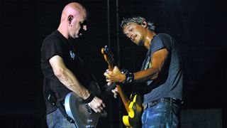 Carl Bell and Brett Scallions perform as Fuel headlines Atlanta's On The Bricks concert on July 16, 2004 at Centennial Olympic Park. 