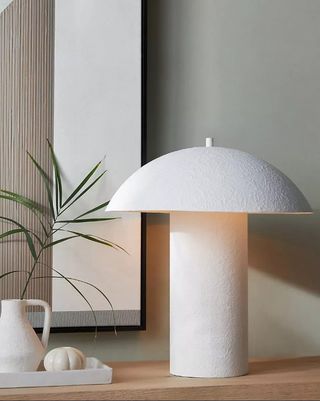White textured table lamp