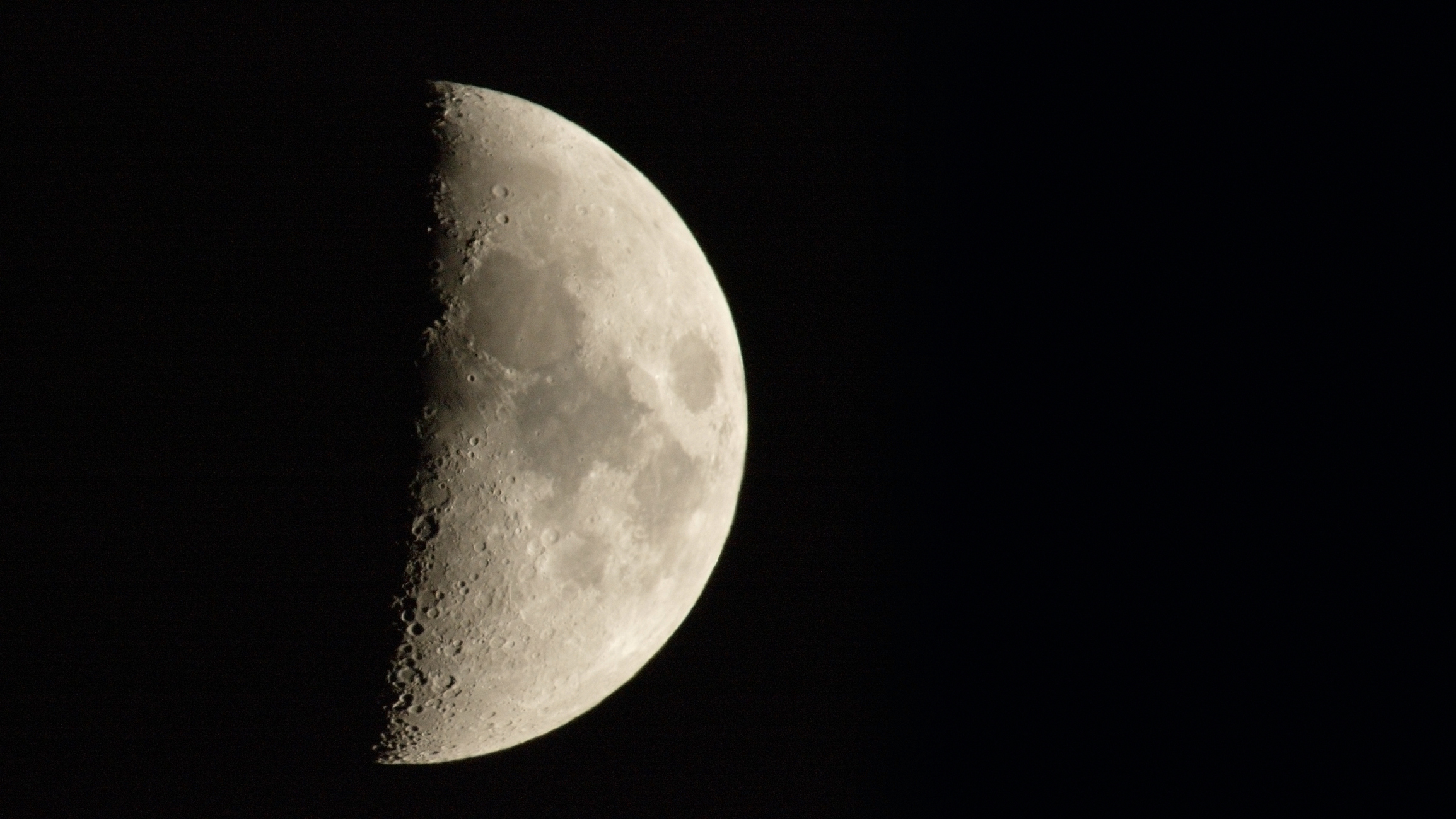 first quarter moon close up