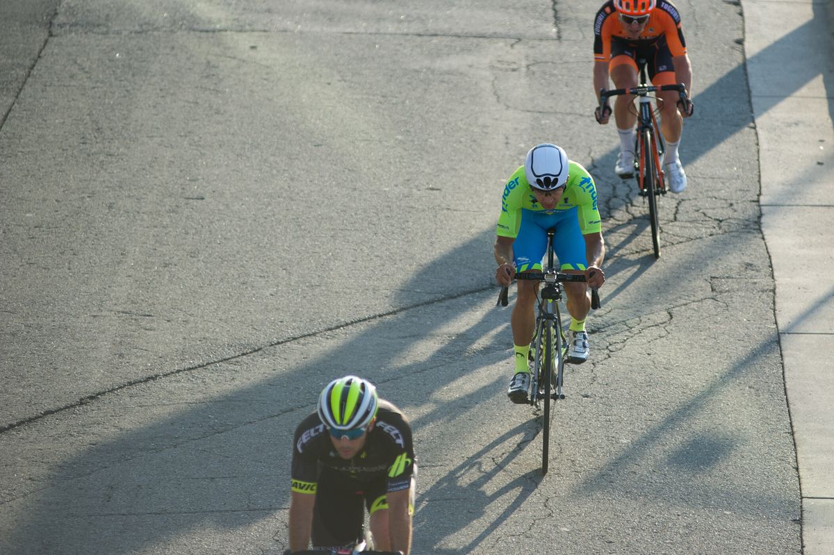 Riders close gaps during tonights high pace.