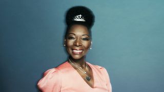 Floella Benjamin in a pink dress for the BAFTA TV Awards.