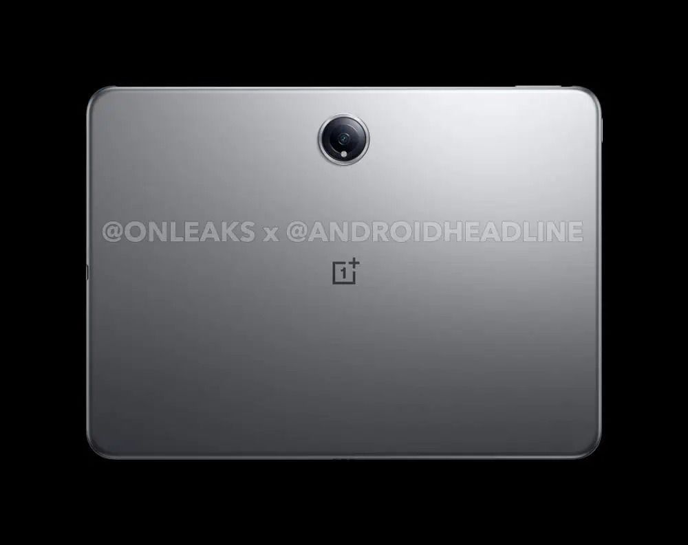 Leaked images of the OnePlus Pad 2 in silver back case straight on