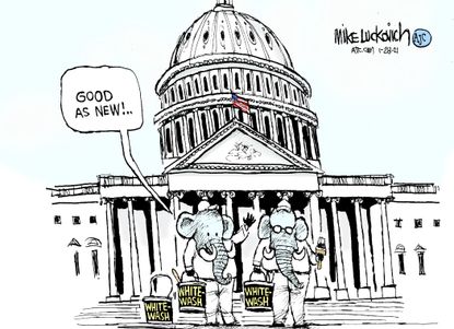 Political Cartoon U.S. Capitol Riot GOP whitewash